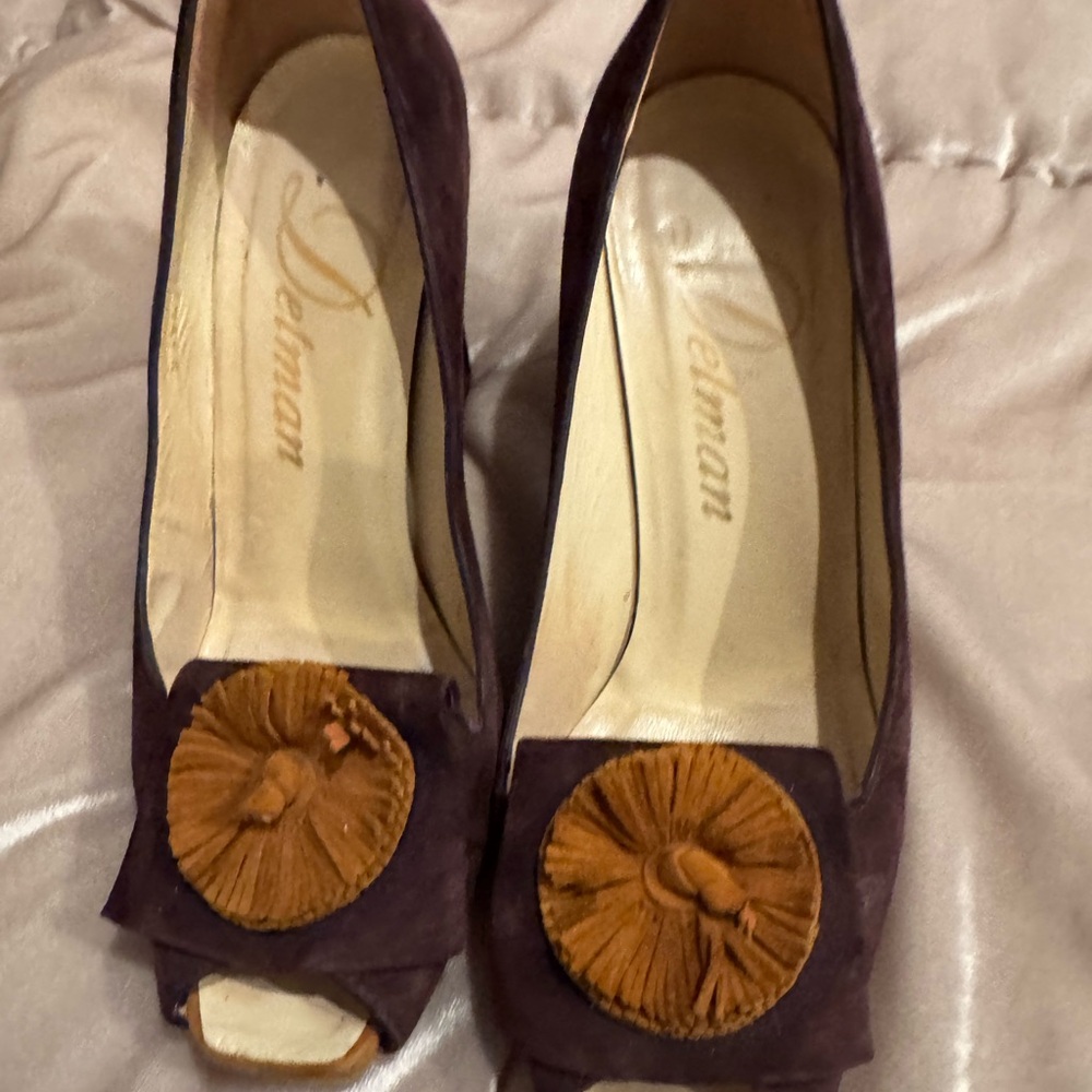 Delman Purple and Brown Heels